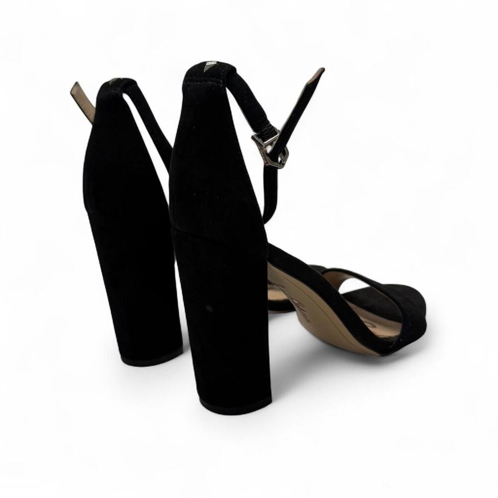 Sam Edelman black suede block heel sandals with ankle strap size 5 - Picture 3 of 8